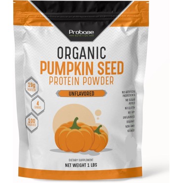 Organic Pumpkin Seed Protein Powder, Plant Based, Vegan, Unflavored, Unsweetened, No Added Sugar, Gluten and Soy Free, Paleo and Keto Friendly, 1 lb - Cold Pressed