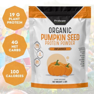 Organic Pumpkin Seed Protein Powder, Plant Based, Vegan, Unflavored, Unsweetened, No Added Sugar, Gluten and Soy Free, Paleo and Keto Friendly, 1 lb - Cold Pressed