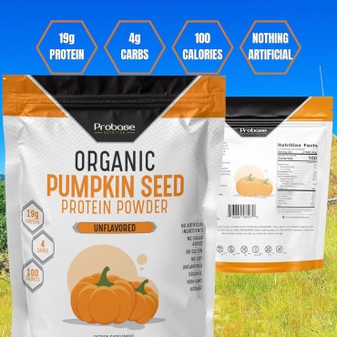 Organic Pumpkin Seed Protein Powder, Plant Based, Vegan, Unflavored, Unsweetened, No Added Sugar, Gluten and Soy Free, Paleo and Keto Friendly, 1 lb - Cold Pressed