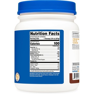 Nutricost Beef Bone Broth Protein Powder Chocolate (20 Servings) - Gluten-Free, GMO-Free