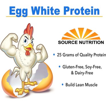 1 lb Egg White Protein Powder by Source Nutrition - 25 Grams Protein, Build Lean Muscle, Dairy Free - Milk Chocolate