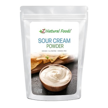 Z Natural Foods Sour Cream Powder, Probiotic-Rich Cream Powder with Long Shelf Life, Low-Lactose, Perfect for Baked Items, Dips, and Dishes, Non-GMO, Gluten-Free, Kosher