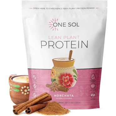 One Sol Lean Plant Protein Powder Horchata, Low Carb, Gluten Free, Lactose-Free, No Sugar Added, Soy Free, Non-GMO, 100% Plant-Based & Vegan Friendly