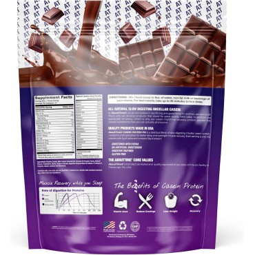 About Time Casein Protein Chocolate 2lb - 19g Protein, Nighttime Recovery Formula, No Artificial Sweeteners, No Growth Hormones