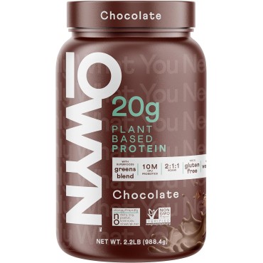 OWYN Only What You Need Vegan Protein Powder, 20g Plant Based Protein, Probiotics, Superfoods Greens, Pea, Chia Seeds, Pumpkin Seed Blend (Chocolate, 2.2 LB)