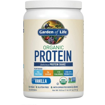 Garden of Life Organic Protein Shake Powder, Vanilla Flavor