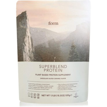 Form Superblend Protein - Vegan Protein Powder with Superfoods, Vitamins and Minerals - 20g of Plant Based Protein per Serving (Chocolate Salted Caramel)