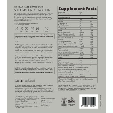 Form Superblend Protein - Vegan Protein Powder with Superfoods, Vitamins and Minerals - 20g of Plant Based Protein per Serving (Chocolate Salted Caramel)