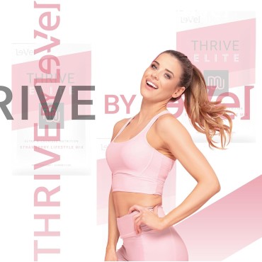 Le-Vel Thrive Elite Strawberry Lifestyle Mix | Protein Shake for Men & Women | Gluten Free Strawberry Protein Powder | High Calorie Protein Shake | 16 Servings