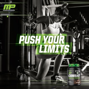 MusclePharm Combat Protein Powder, Chocolate Milk Flavor, Fuels Muscles for Productive Workouts, 5 Protein Sources Including Whey Protein Isolate & Egg Albumin, Gluten Free, 2 lb, 26 Servings