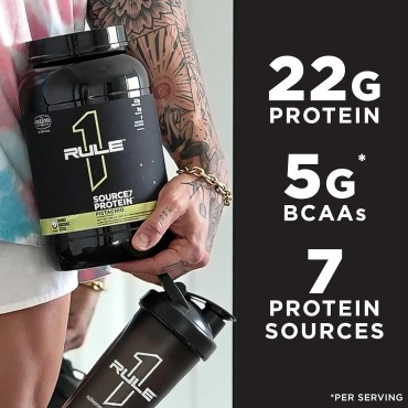 Source 7 Protein – Gelato-Inspired Flavors, Velvety Smooth Texture, 22g Sustained Protein with 10g EAAs from 7 Premium Sources (2 Pounds*, Pistachio Gelatio)