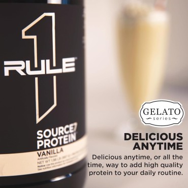 Source 7 Protein – Gelato-Inspired Flavors, Velvety Smooth Texture, 22g Sustained Protein with 10g EAAs from 7 Premium Sources (2 Pounds*, Pistachio Gelatio)