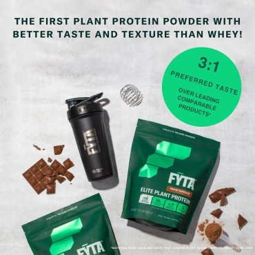 FYTA Vegan Protein Powder - Plant Based Protein Powder with Better Taste & Texture Than Whey Protein - 30g Non-GMO & Dairy Free Protein Powder Vegan - Protein Powder for Women & Men - Cafe Latte 630g