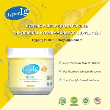 PL-100 Protein Powder Original Hyperimmune Egg Supplement - Immune Boost, Digestive Support, Joint Care, Energy, and Muscle Strength in One Formula (4.5g) Servings