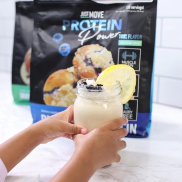 Just MOVE protein - Blueberry Muffin - Vegan (Plant Based), Organic, Dairy Free, Soy Free, Gluten Free, Keto, Peanut Free, 20g Protein, Low Carb, Non GMO