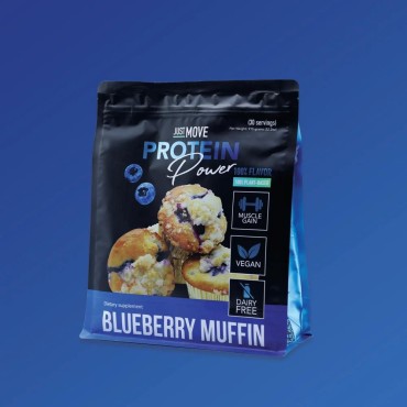 Just MOVE protein - Blueberry Muffin - Vegan (Plant Based), Organic, Dairy Free, Soy Free, Gluten Free, Keto, Peanut Free, 20g Protein, Low Carb, Non GMO