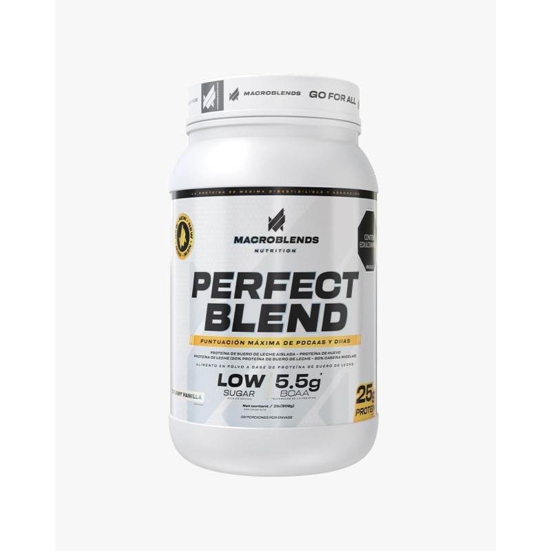 Macroblends Perfect Blend Low Sugar Vanilla Protein Powder, 25g Protein, 5.5g BCAAs