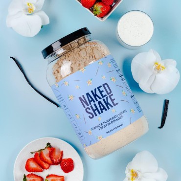 Naked Shake - Vanilla Protein Powder - Plant Based Protein Shake with Mct Oil, Gluten-Free, Soy-Free, No Gmos Or Artificial Sweeteners - 30 Servings