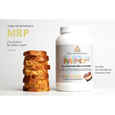 Core Nutritionals Platinum MRP Full Spectrum Meal Replacement, Sustained Release For All Day Amino Acid Support, 27G Protein, 20 Servings (Vanilla Poundcake)