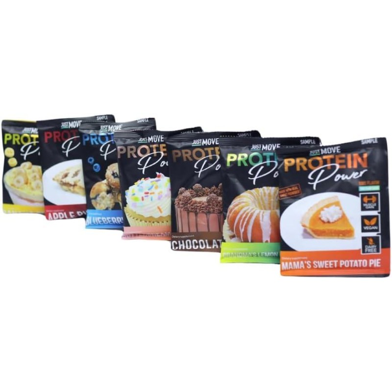 protein sample pack - 7 flavors Vegan (Plant Based), Organic, Dairy Free, Soy Free, Gluten Free, Keto, Peanut Free, 20g Protein, Low Carb, Non GMO