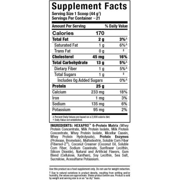 ALLMAX HEXAPRO, French Vanilla - 2 lb - 25 Grams of Protein Per Serving - 8-Hour Sustained Release - Zero Sugar - 21 Servings