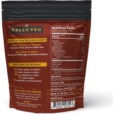 PaleoPro Protein Powder Grass-Fed, Pastured, Cage-Free Protein | Gluten Free, Dairy Free. No Sugar, Soy, Grains or Net Carbs | Paleo & Keto Friendly - Ancient Cacao, 15 Servings