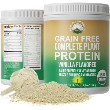 Organic Paleo Grain Free Plant Based Protein Powder. Complete Raw Organic Vegan Protein Powder. Amazing Amino Acid Profile and Less Than 1g of Sugar. Hemp Protein Pea Protein Powder Vanilla Flavored