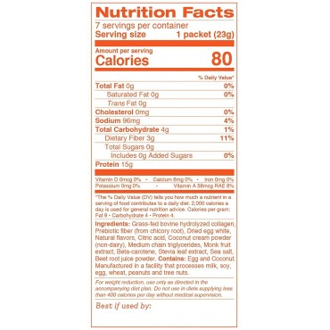 Dr. Kellyann Keto Shake Packets To Go (7 packets) - Collagen Cooler - Orange Cream, 100% Grass Fed Collagen Protein Powder – Keto & Paleo Friendly - 15g Protein