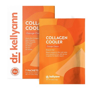 Dr. Kellyann Keto Shake Packets To Go (7 packets) - Collagen Cooler - Orange Cream, 100% Grass Fed Collagen Protein Powder – Keto & Paleo Friendly - 15g Protein