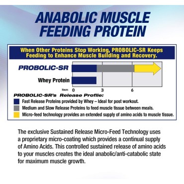 Maximum Human Performance Probolic-SR Sustained Release Protein Powder, 24g Protein, BCAAs, Glutamine, Arginine, Pre-Workout, Post-Workout, Nighttime Protein, 4lbs, 52 Servings, Vanilla