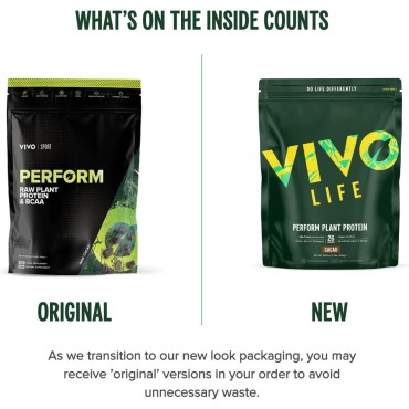 Vivo life Perform Plant Protein Powder - Strawberry & Vanilla, Vegan, 26 Servings - 2.17lb, BCAA Pea & Hemp Blend, Gluten & Soy Free