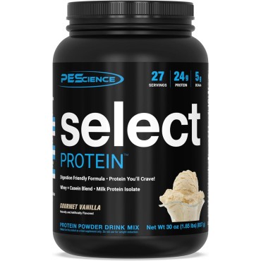 PEScience Select Low Carb Protein Powder, Gourmet Vanilla, 27 Serving, Keto Friendly and Gluten Free