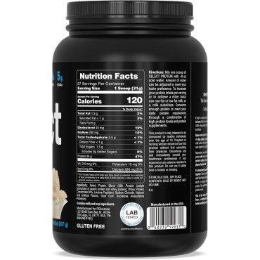 PEScience Select Low Carb Protein Powder, Gourmet Vanilla, 27 Serving, Keto Friendly and Gluten Free