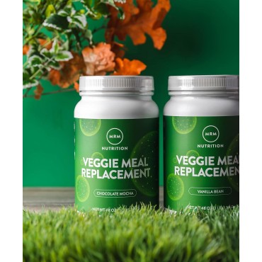 MRM Nutrition Veggie Meal Replacement Protein | Vanilla Bean Flavored | 22g complete plant based protein | Meal on-the-go | Mediate hunger | Balanced macronutrient formula | 28 servings