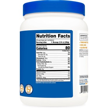 Nutricost Beef Bone Broth Protein Powder Unflavored (20 Servings) - Gluten-Free, GMO-Free