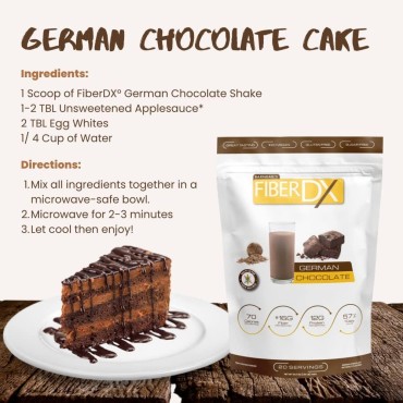 Fiberdx, German Shake, Light to Medium Brown Chocolate, 24.7 Ounce