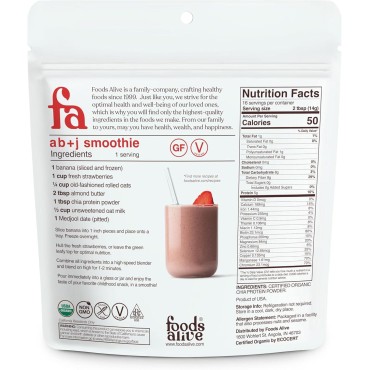 Foods Alive | Organic Chia Protein Powder | 8 oz