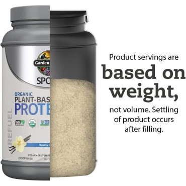 Organic Vegan Sport Protein Powder, Vanilla - Probiotics, BCAAs, 30g Plant Protein for Premium Post Workout Recovery - NSF Certified, Keto, Gluten & Dairy Free, Non GMO - Garden of Life - 19 Servings