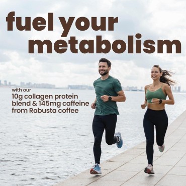 Protein Coffee, with 10g of Protein with Collagen, Promotes Muscle Growth, Supports Energy, Hot or Cold, Keto Friendly, 100% Robusta Coffee, 15 Servings, Original Blend, Medium Roast