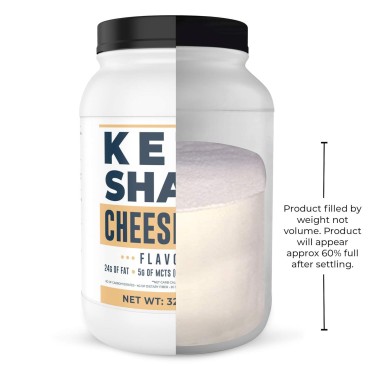 Cheesecake Keto Meal Replacement Shake [2lbs] - Low Carb Protein Powder Shake Mix, High Fat with MCTs, Collagen Peptides and Real USA Cream Cheese