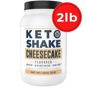 Cheesecake Keto Meal Replacement Shake [2lbs] - Low Carb Protein Powder Shake Mix, High Fat with MCTs, Collagen Peptides and Real USA Cream Cheese