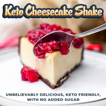 Cheesecake Keto Meal Replacement Shake [2lbs] - Low Carb Protein Powder Shake Mix, High Fat with MCTs, Collagen Peptides and Real USA Cream Cheese