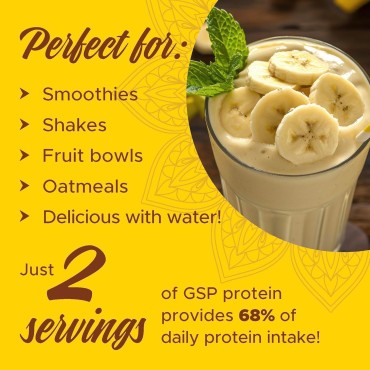 GoldenSource Proteins, Banana, Plant Based Protein Powder, Protein Mix, Protein Powder with 22 Vitamins & Minerals, 16g of Protein, & Complete Amino Acid Profile, Vegan Protein Powder