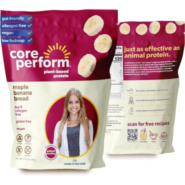 Core Perform's Low Fodmap Plant Based Protein Powder, Vegan, Sugar-Free, Dairy Free and Gluten Free, No Sugar, or Artifical Additives, Tailored for Women's Wellness