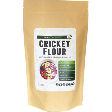 Mighty Cricket Protein Powder - High Protein Flour Substitute, Gluten Free, Dairy Free, Soy Free, 100% Pure Clean Protein - Cricket Flour Made from Healthy Insect Protein (1 lb.)