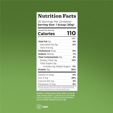 Vanilla Plant-Based Protein, Premium Plant-Based Powder, 15g of Protein per Serving, Supports Lean Muscle, Promotes a Feeling of Fullness, Vegetarian, 30 Servings per Container