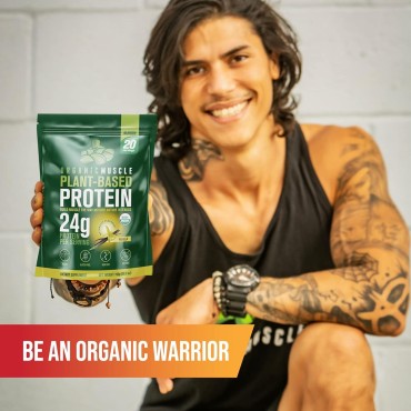 Organic Vegan Protein Powder - Plant Based Chocolate Protein Powder with Pea, Hemp, Brown Rice, Chia Seed & Amino Acids - Low Calorie for Muscle Growth & Speed Recovery by Organic Muscle