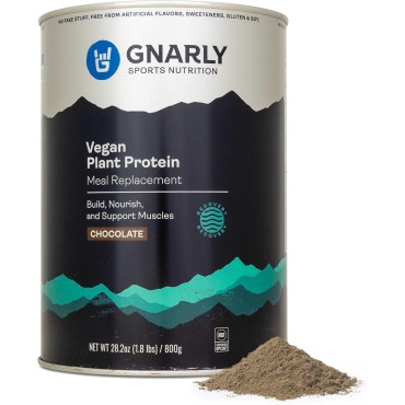 Gnarly Nutrition Vegan Plant Protein - Vegan Protein Powder, NSF Sport Certified, Meal Replacement, Daily Protein Boost, Lactose Free Protein Powder - Chocolate, 28.2 Oz