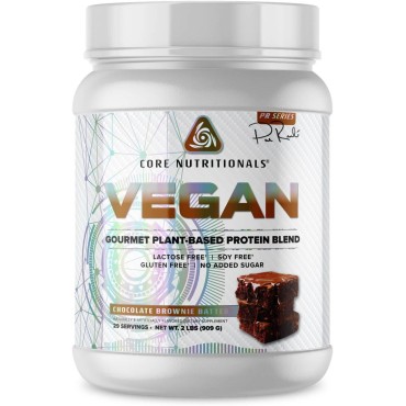 Core Nutritionals Platinum Vegan Gourmet Plant-Based Protein Blend with 21Grams of Pea Protein, Lactose, Soy and Gluten Free 29 Servings (Chocolate Brownie Batter)