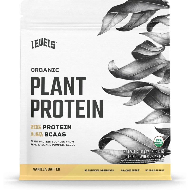 Levels Organic Plant Protein, 20G of Protein, No Artificials, Vanilla Batter, 2LB